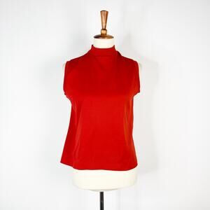 Donnkenny vintage red tank top sportswear sleeveless knit Size Large